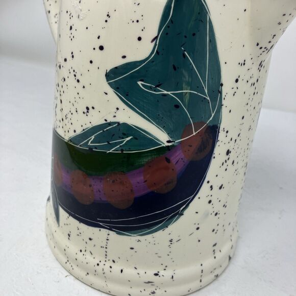 OTAGIRI SHORELINES BY JULIE UELAND 8.5" Earthenware Pitcher Fish ENESCO 1996 - Picture 13 of 15